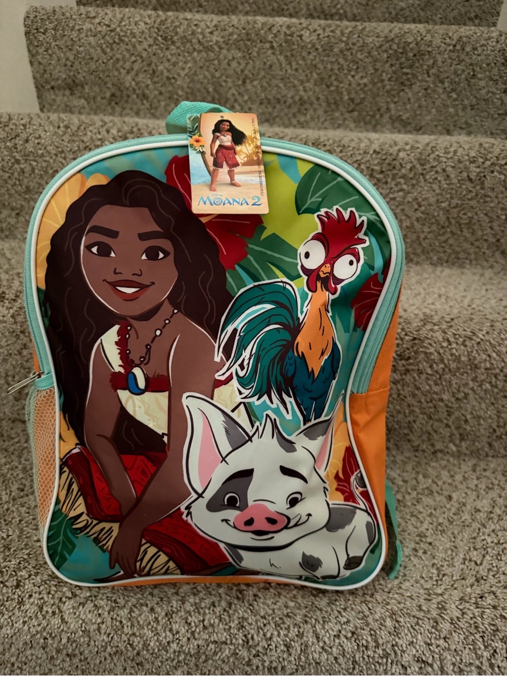 Disney Moana 2 Kids Backpack - Teal, Orange, Red